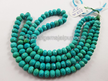 Sky Blue Chrysocolla Far Faceted Roundelle Beads